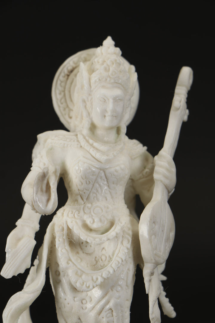 Saraswati Water Buffalo Bone Carving TD802
