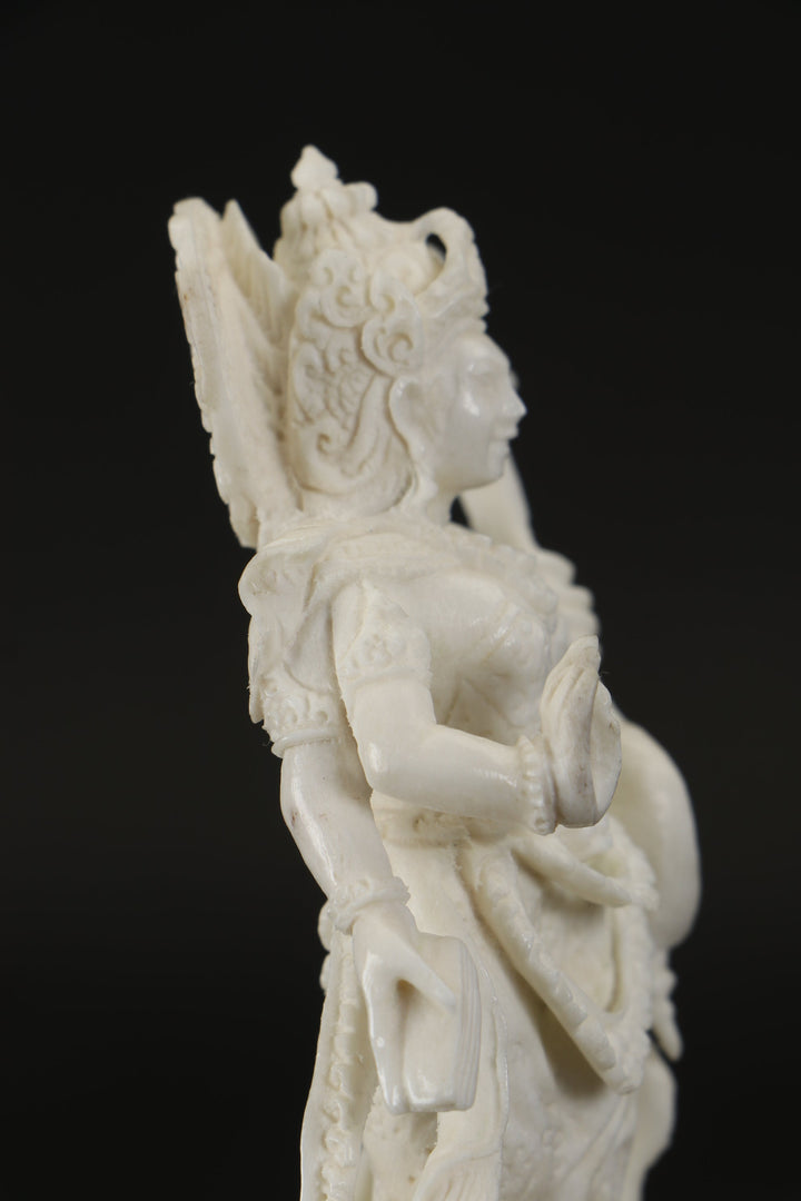 Saraswati Water Buffalo Bone Carving TD802