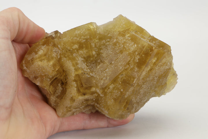 German Yellow Fluorite Specimen on Acrylic Base TF1687