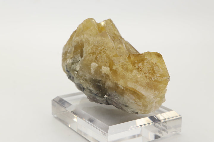 German Yellow Fluorite Specimen on Acrylic Base TF1687