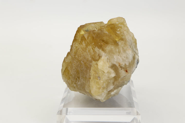 German Yellow Fluorite Specimen on Acrylic Base TF1687