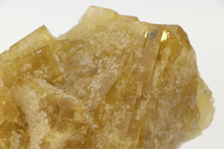 German Yellow Fluorite Specimen on Acrylic Base TF1687