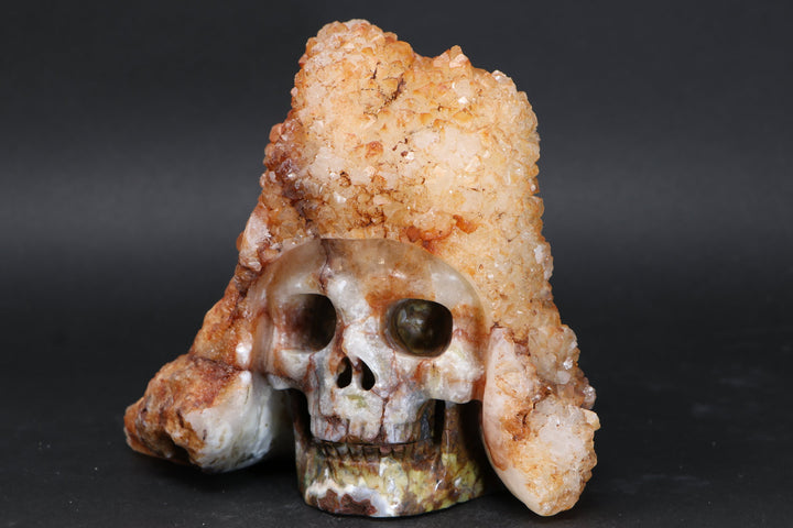 Quartz Cluster Skull Carving TU2213