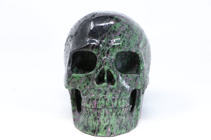 Ruby Zoisite Skull Carving TU2365