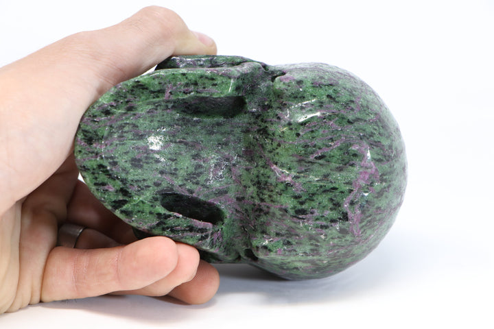 Ruby Zoisite Skull Carving TU2365