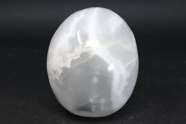 Satin Spar Skull with Color Changing Light Stand TU3776