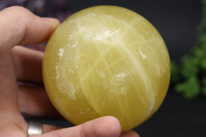 3" Pakistan Yellow Calcite Sphere TV53