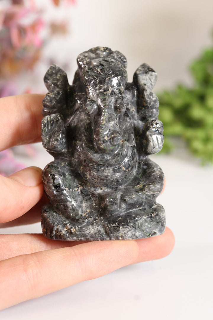 Larvikite Ganesha Carving TV694