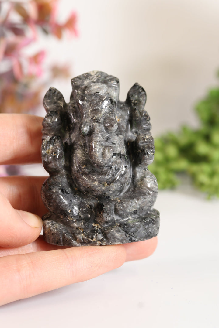 Larvikite Ganesha Carving TV695