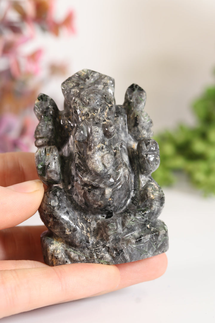 Larvikite Ganesha Carving TV698