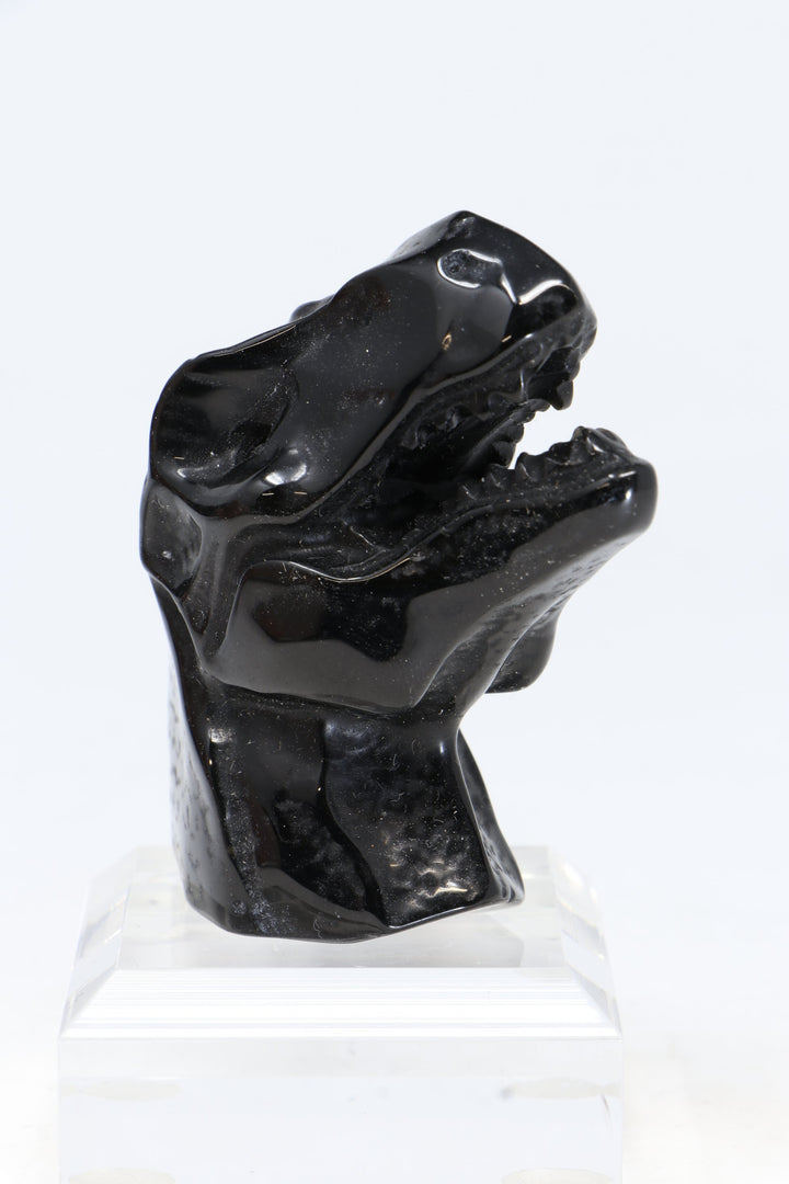 Obsidian T-Rex Carving
