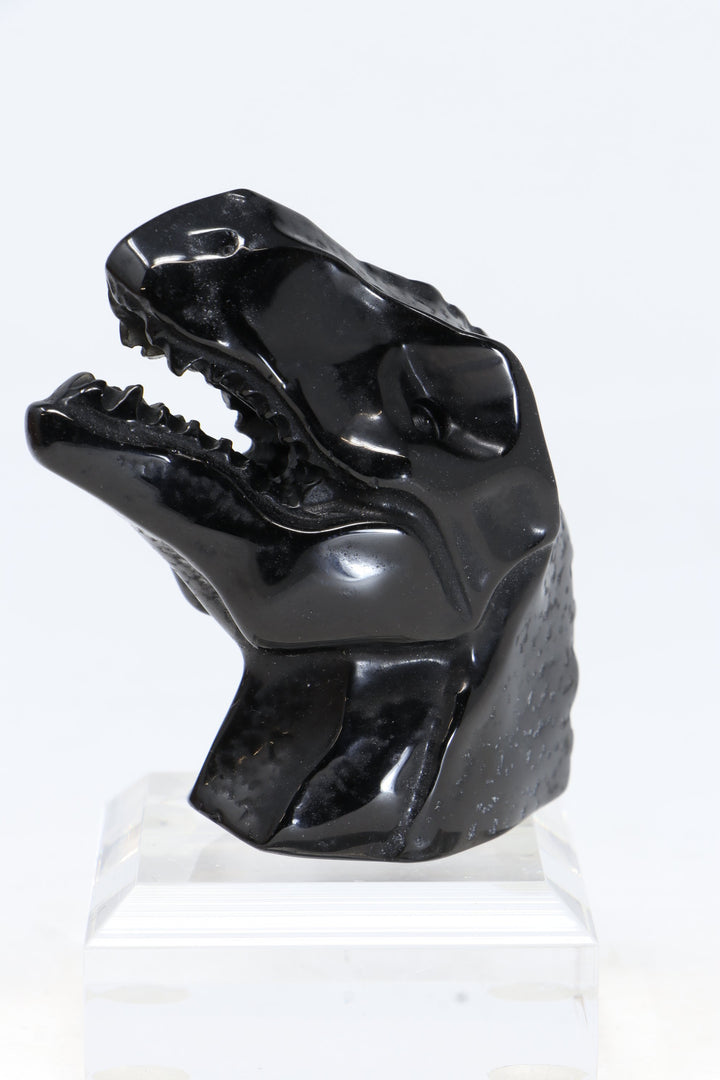 Obsidian T-Rex Carving