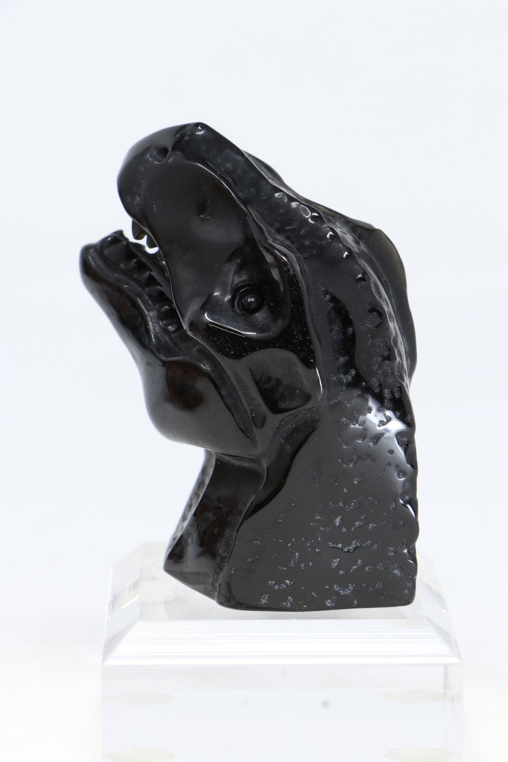 Obsidian T-Rex Carving