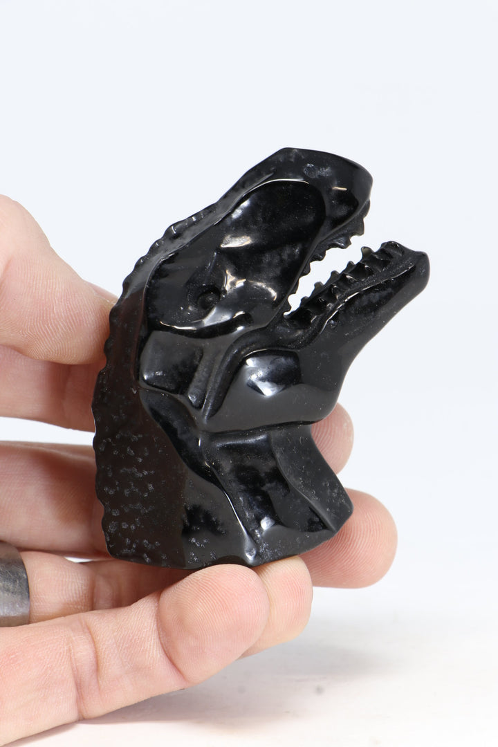 Obsidian T-Rex Carving