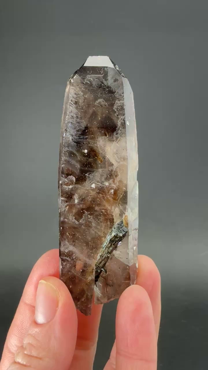 3.75" Smoky Quartz with Aegerine from Malawi DS1378