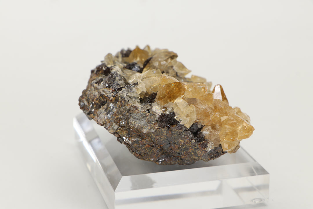 Calcite on Sphalerite - Elmwood Mine DS1419