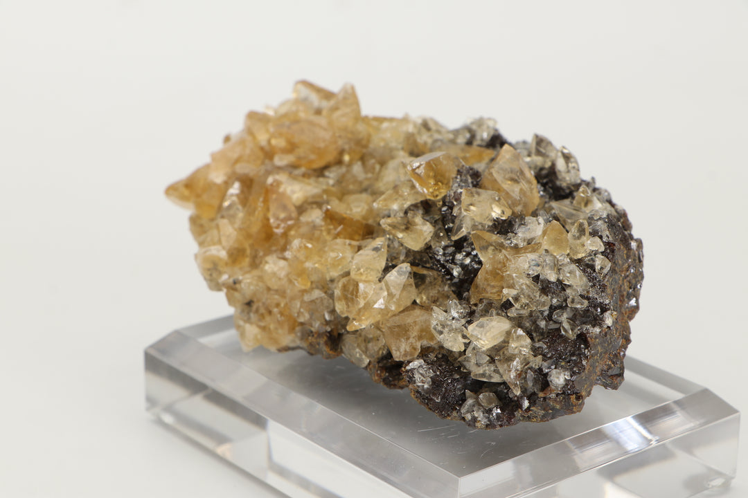 Calcite on Sphalerite - Elmwood Mine DS1419