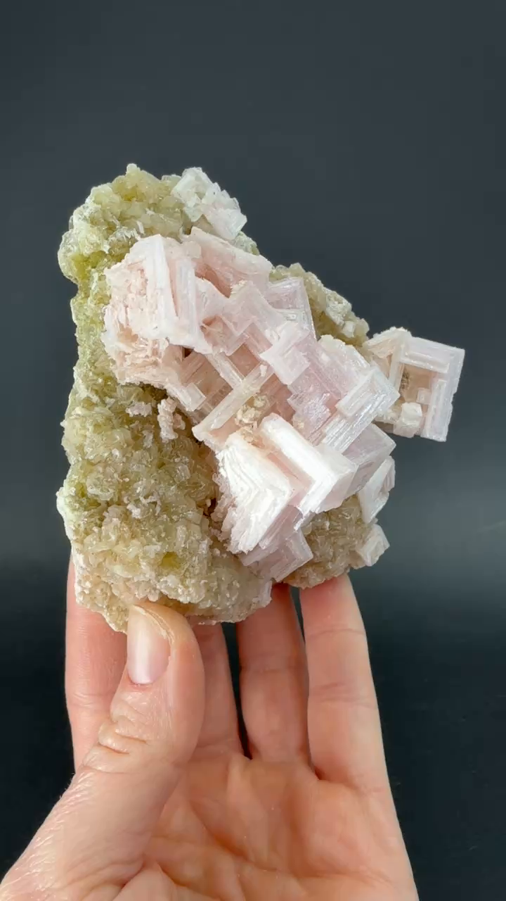 Pink Halite on Trona