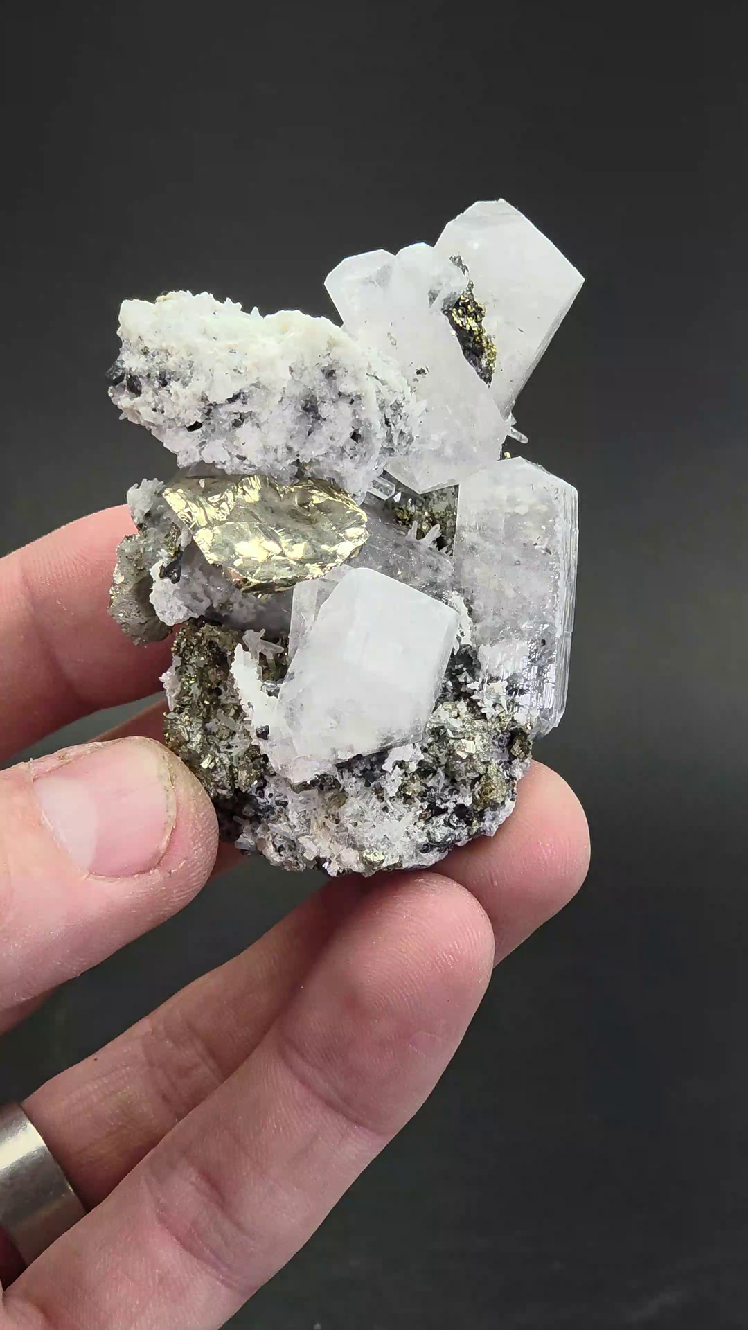 Calcite and Pyrite Specimen from Peru DS639