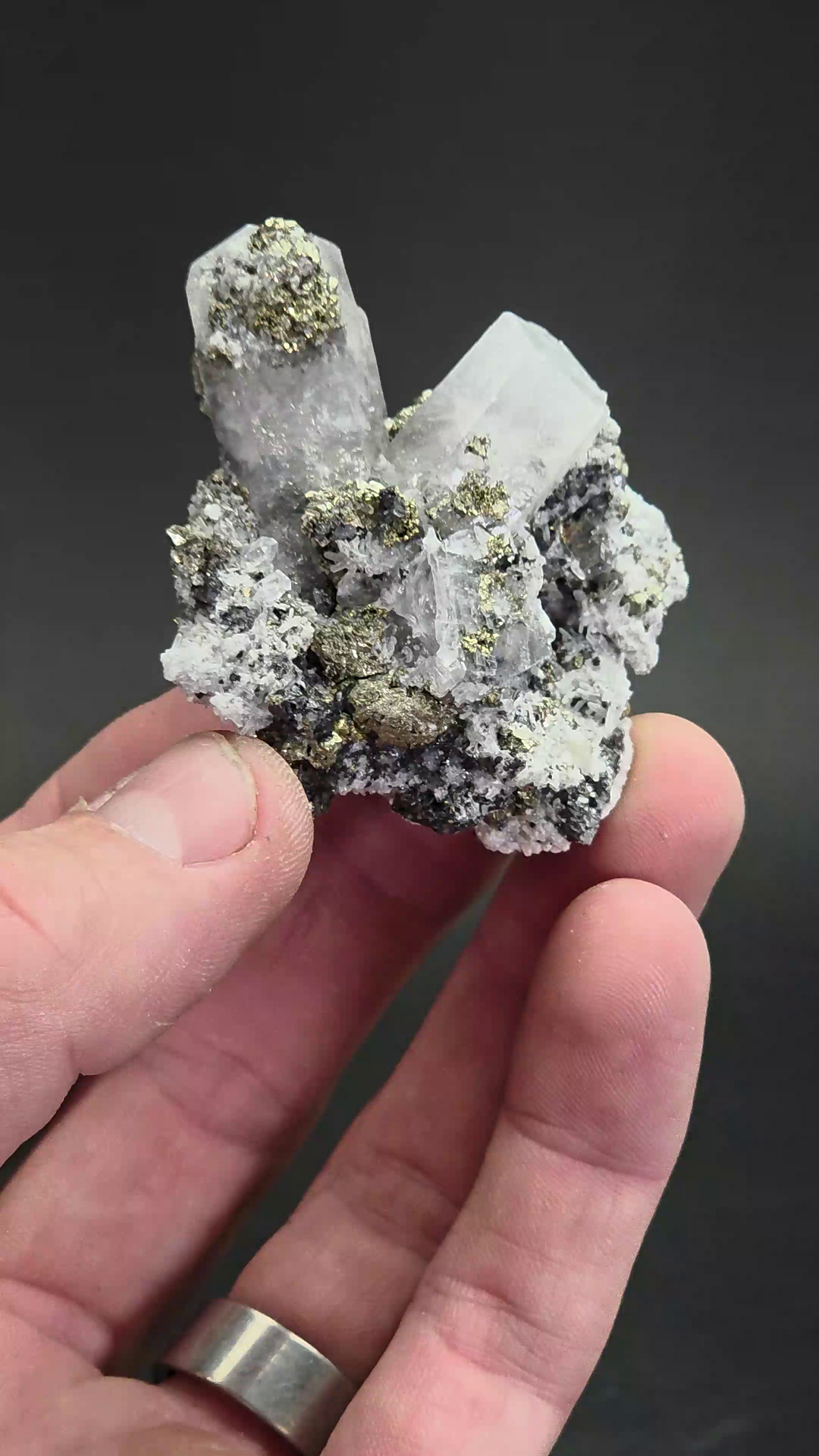 Calcite and Pyrite Specimen from Peru DS641