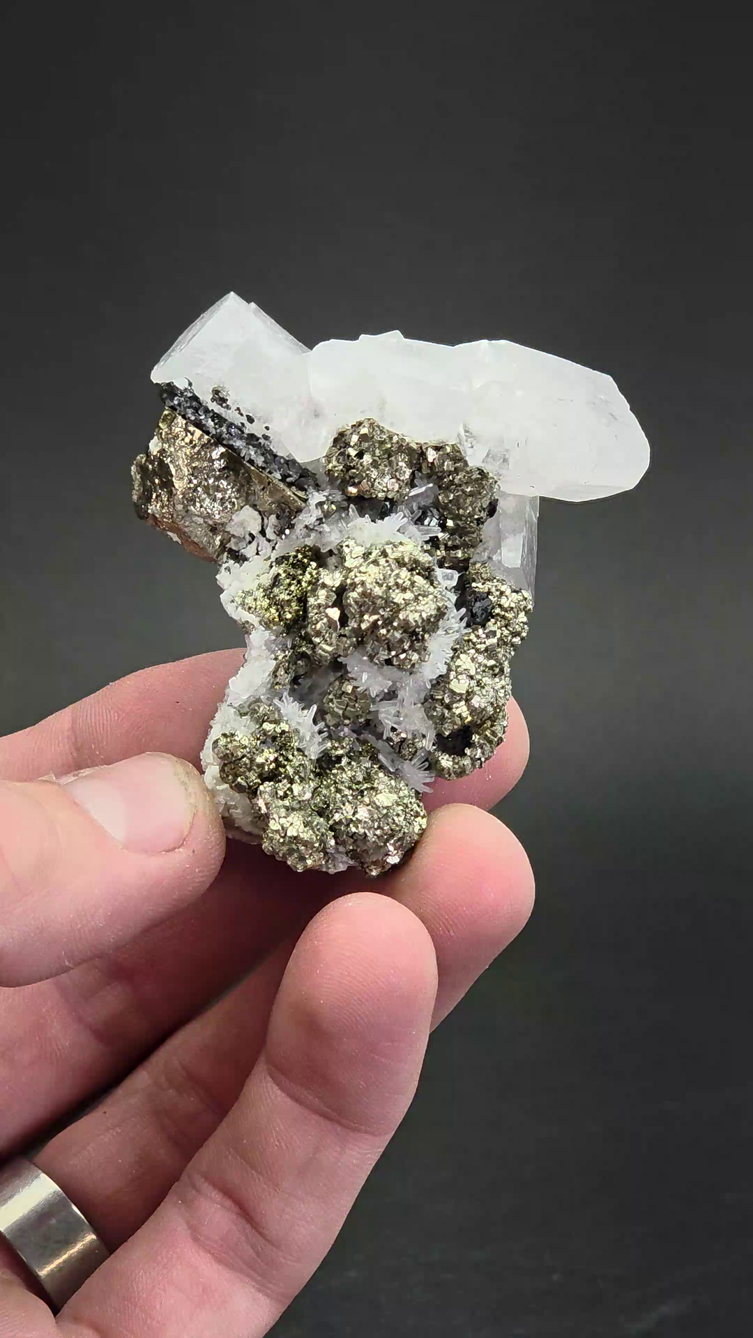 Calcite and Pyrite Specimen from Peru DS642