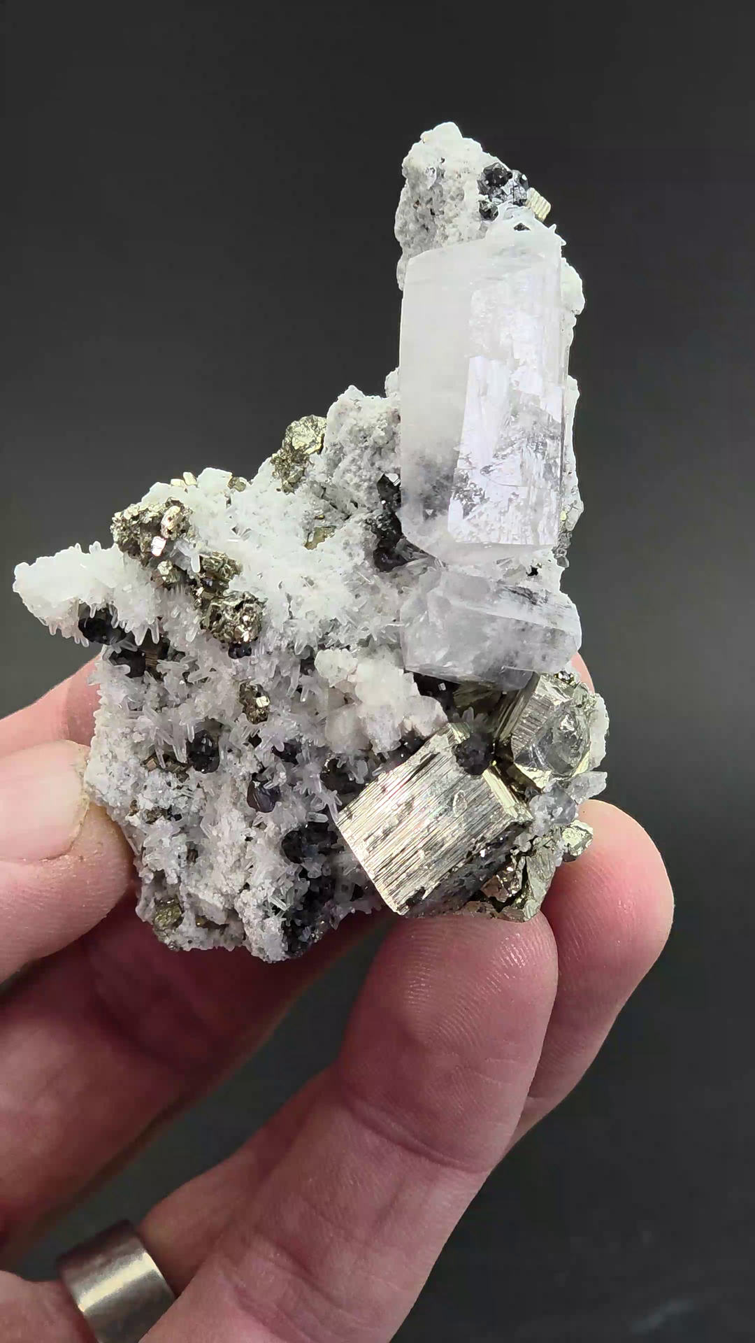Calcite and Pyrite Specimen from Peru DS643