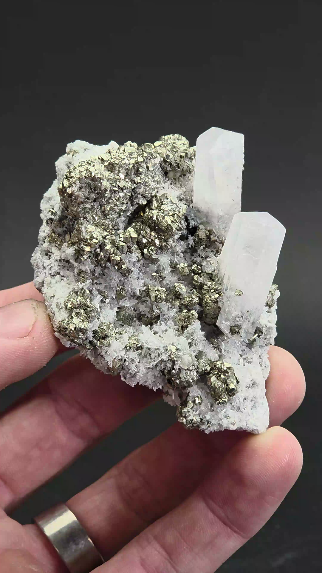 Calcite and Pyrite Specimen from Peru DS644