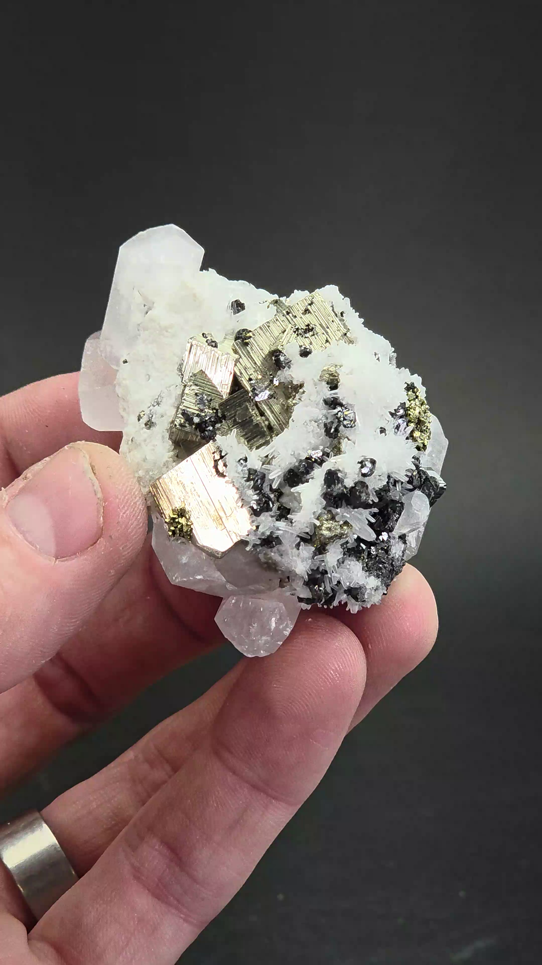 Calcite and Pyrite Specimen from Peru DS646