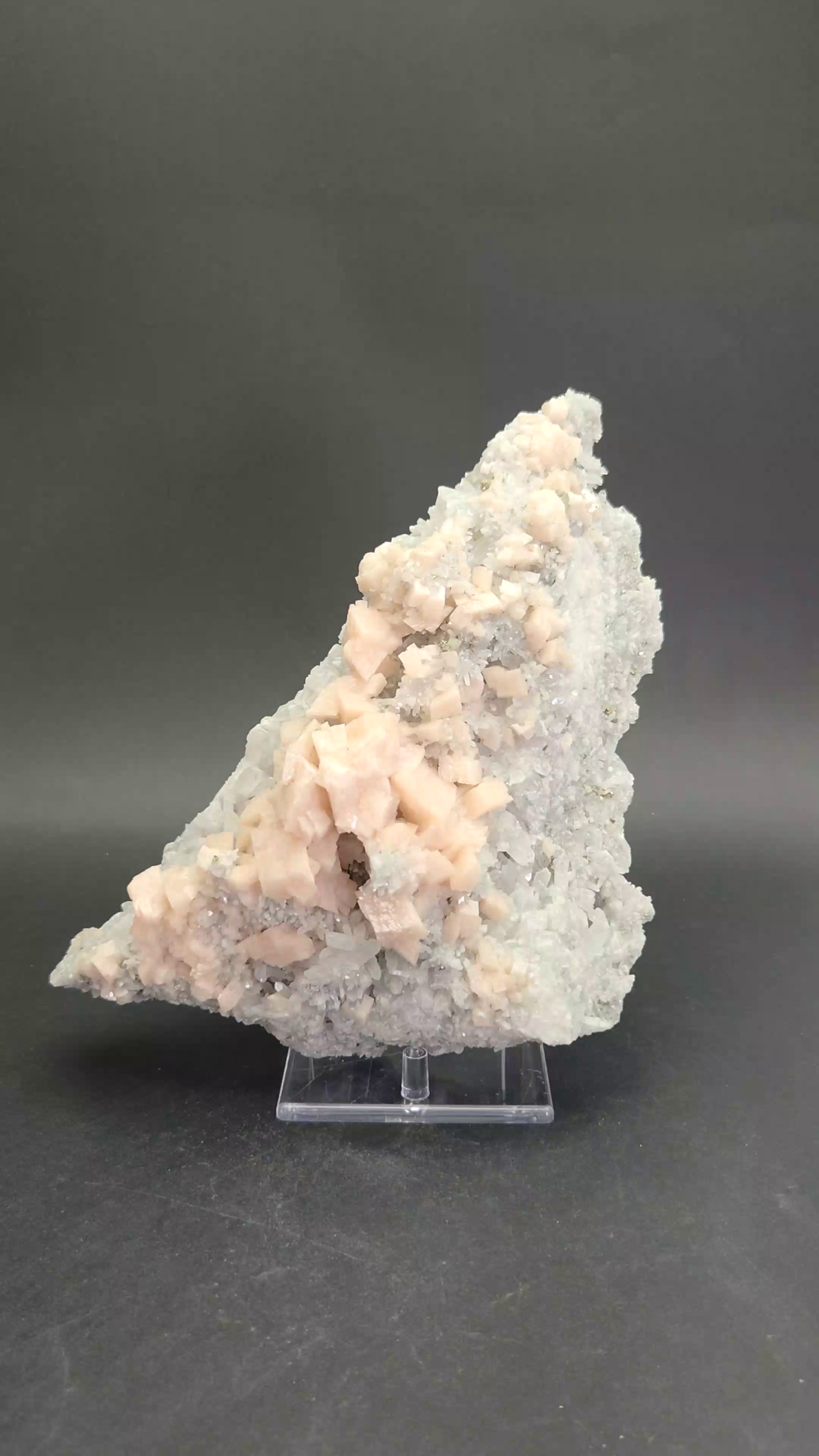 Pink Dolomite on Quartz from Shangbao Mine DX1480