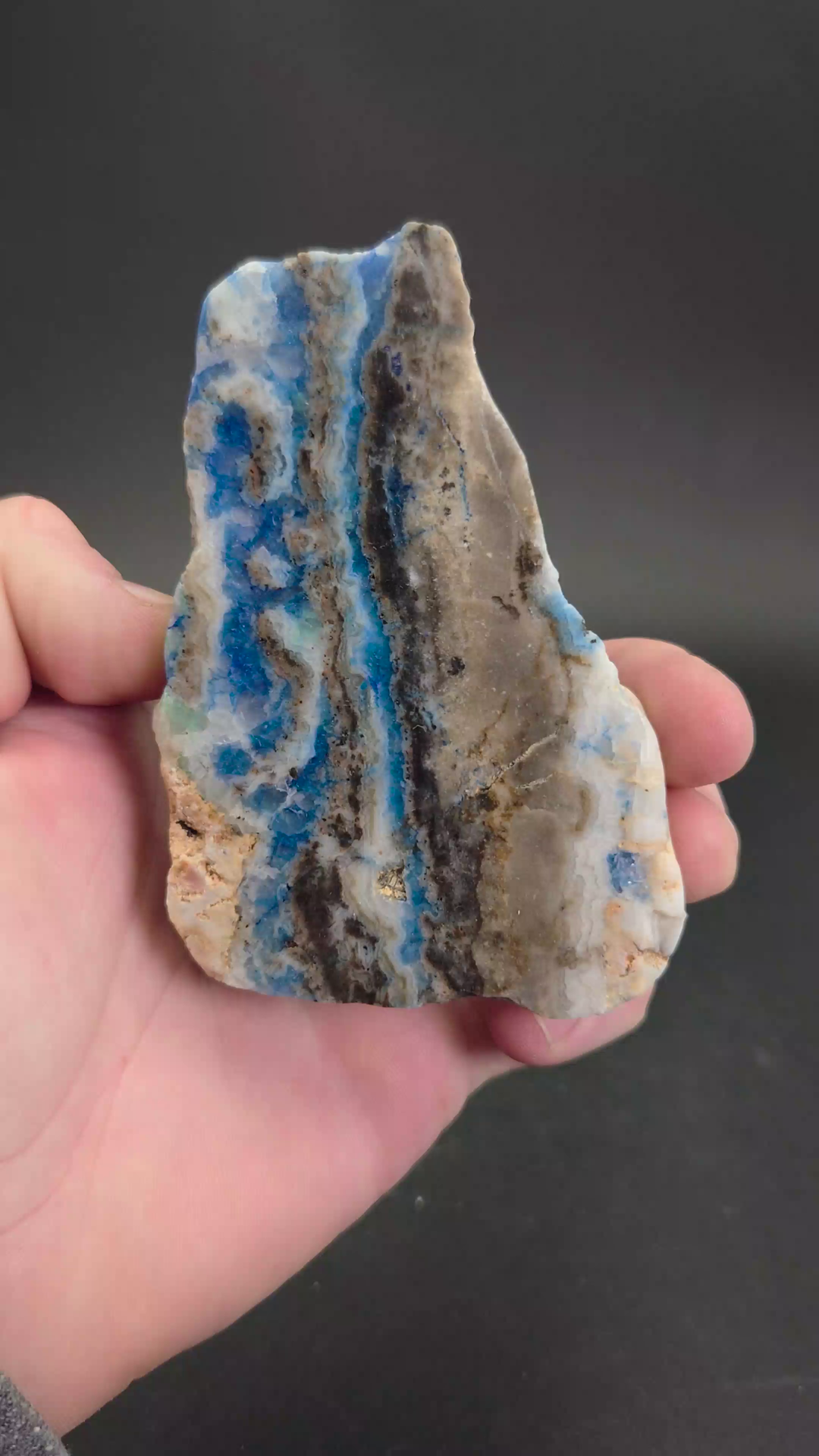 Azurite, Tetrahedrite, Fluorite and Malachite Slab DX2525