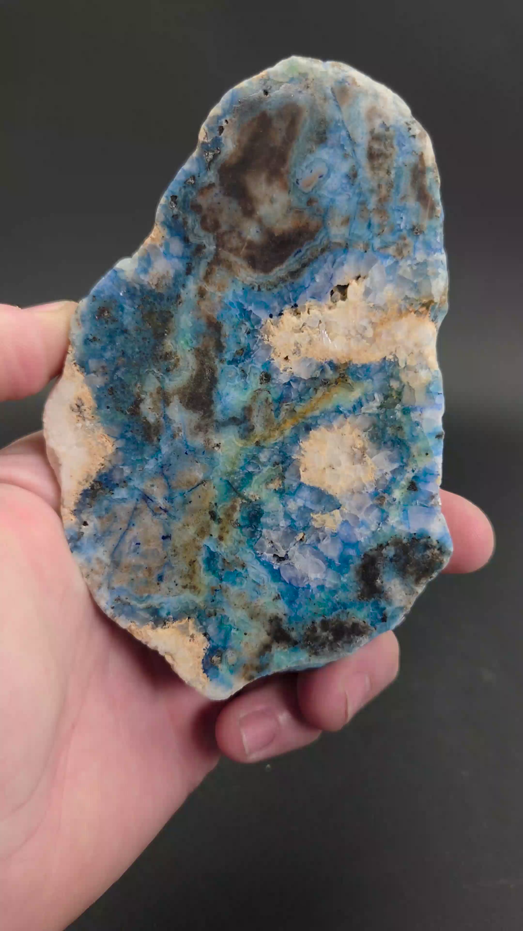 Azurite, Tetrahedrite, Fluorite and Malachite Slab DX2527