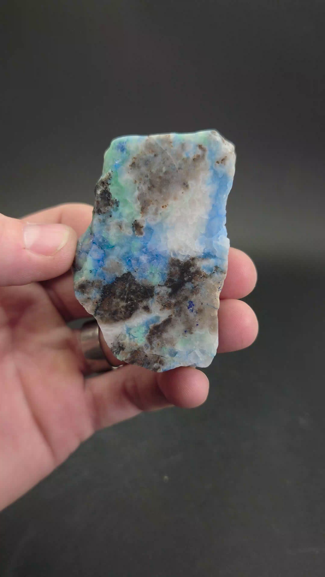 Azurite, Tetrahedrite, Fluorite and Malachite Slab DX2528