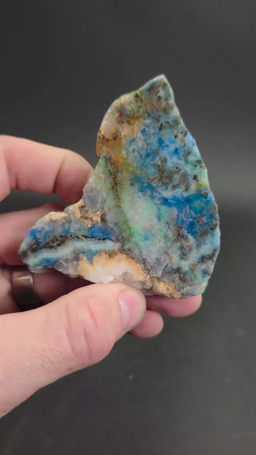 Azurite, Tetrahedrite, Fluorite and Malachite Slab DX2530