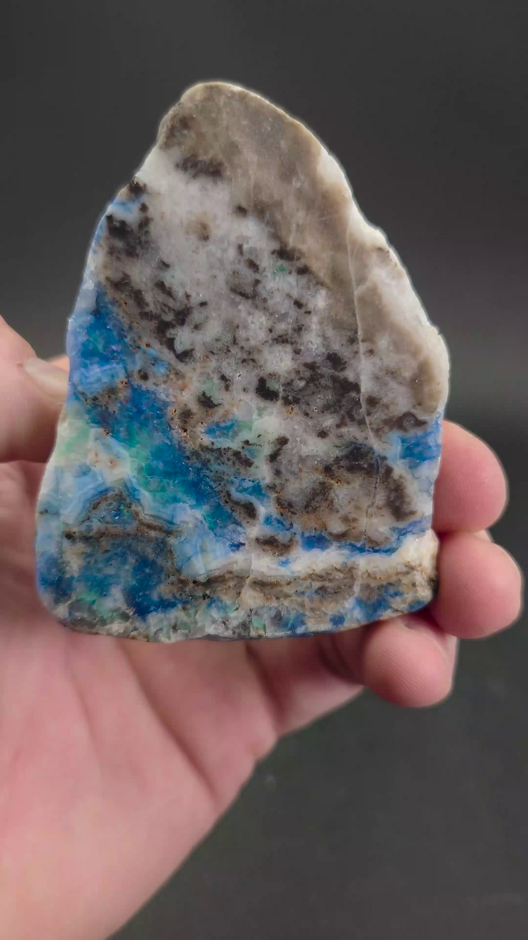 Azurite, Tetrahedrite, Fluorite and Malachite Slab DX2531