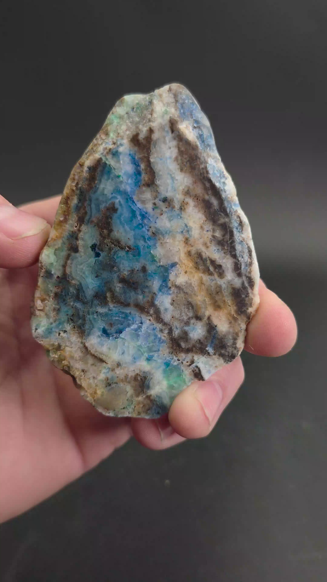 Azurite, Tetrahedrite, Fluorite and Malachite Slab DX2534