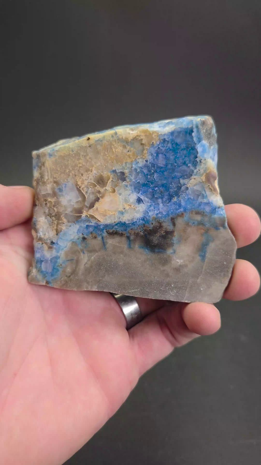 Azurite, Tetrahedrite, Fluorite and Malachite Slab DX2536