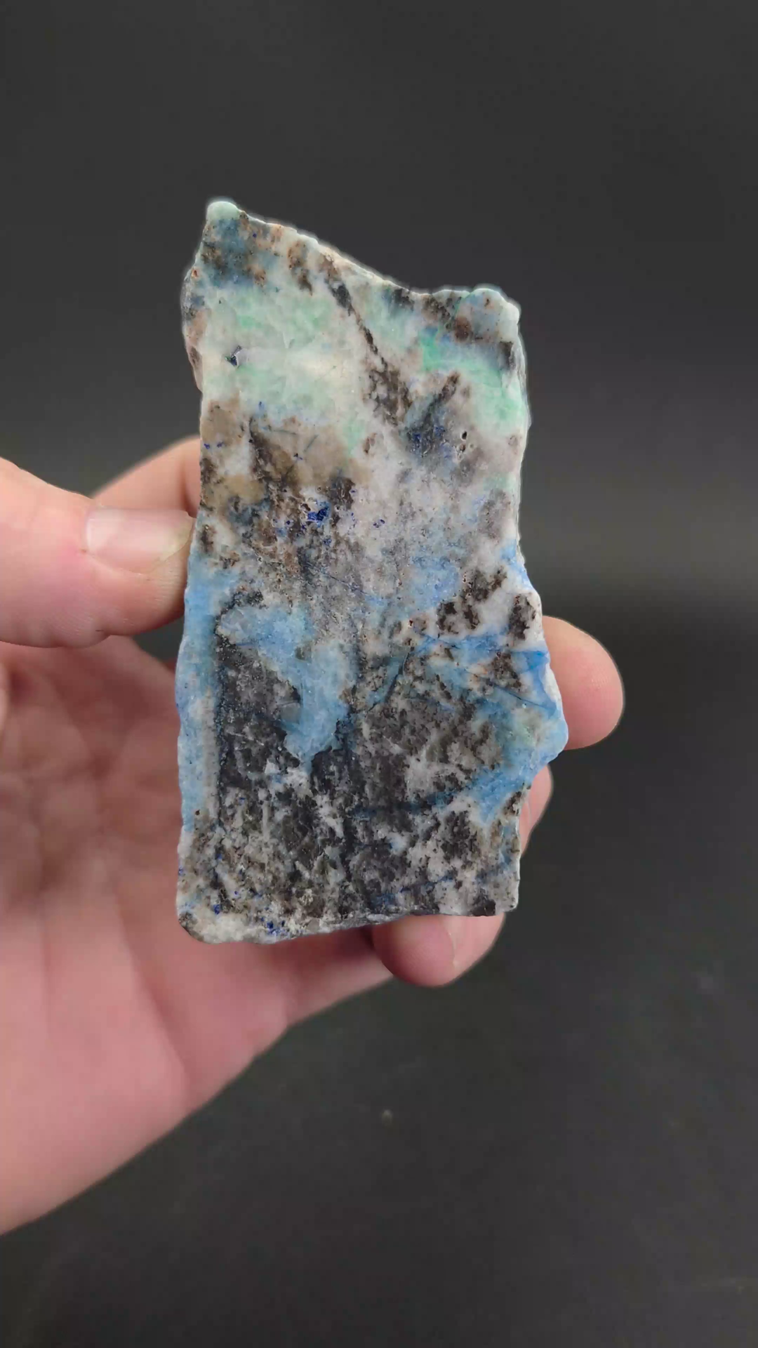 Azurite, Tetrahedrite, Fluorite and Malachite Slab DX2539