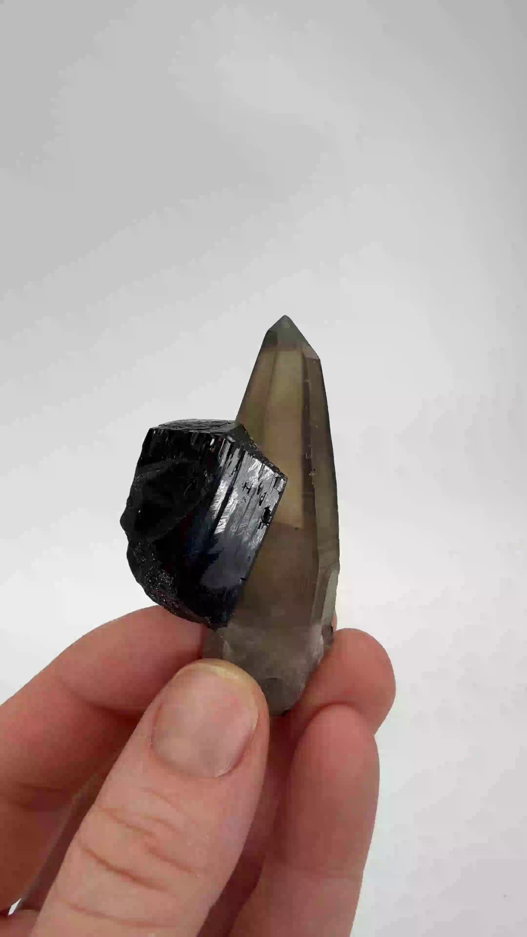 Smoky Quartz on Schorl from Namibia DX3509