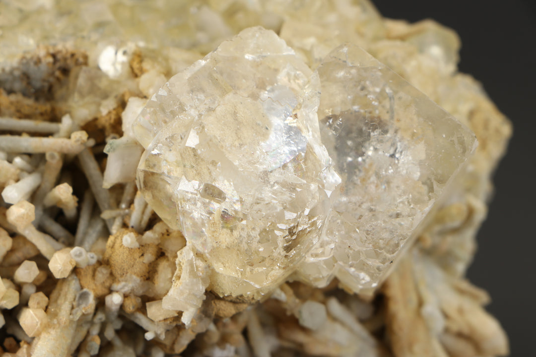 Clear Fluorite on Quartz - Nikolaevskiy Mine, Dalnegorsk DX3922
