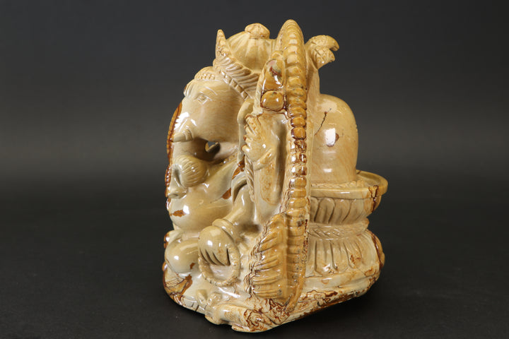Picture Jasper Ganesha Carving DX4375