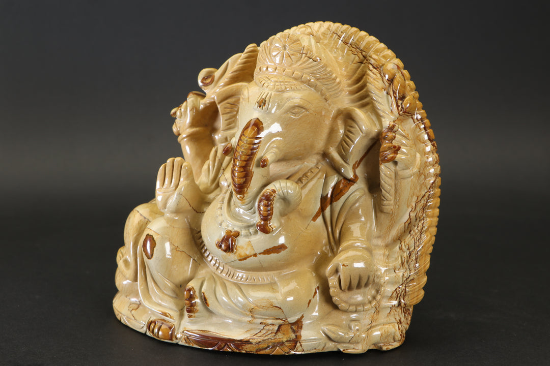 Picture Jasper Ganesha Carving DX4375