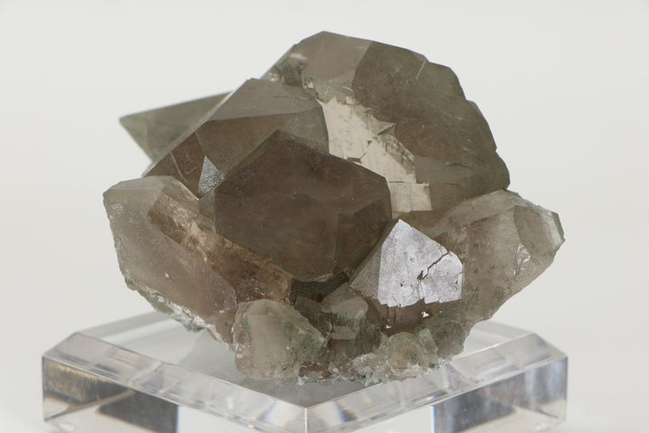 Smoky Quartz Gwindel Cluster with Chlorite from Mt. Blanc DX4575