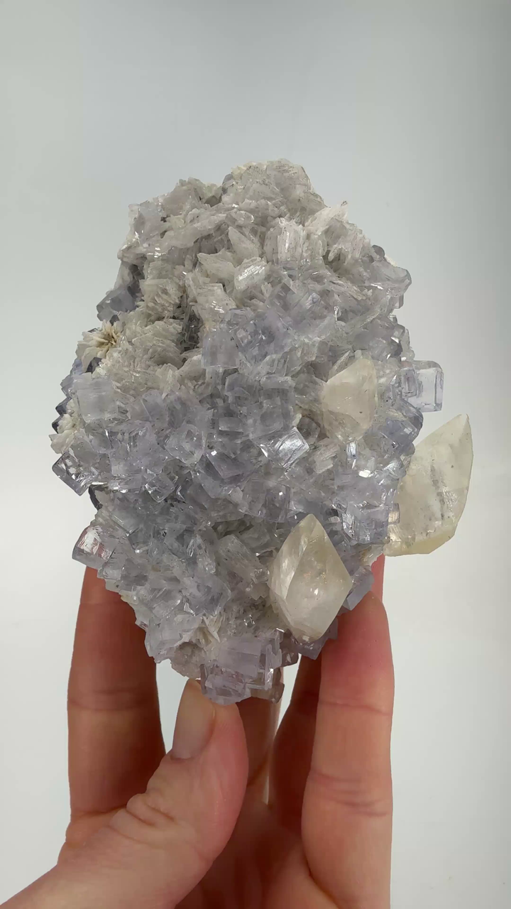 Fluorite with Calcite and Barite from Emilio Mine DX4786