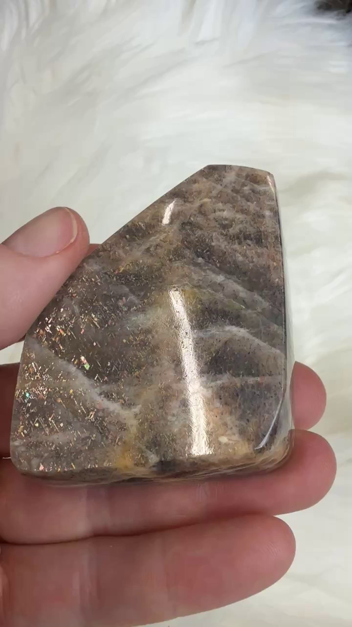 93 gram Polished Lattice Sunstone from Tanzania DX5034
