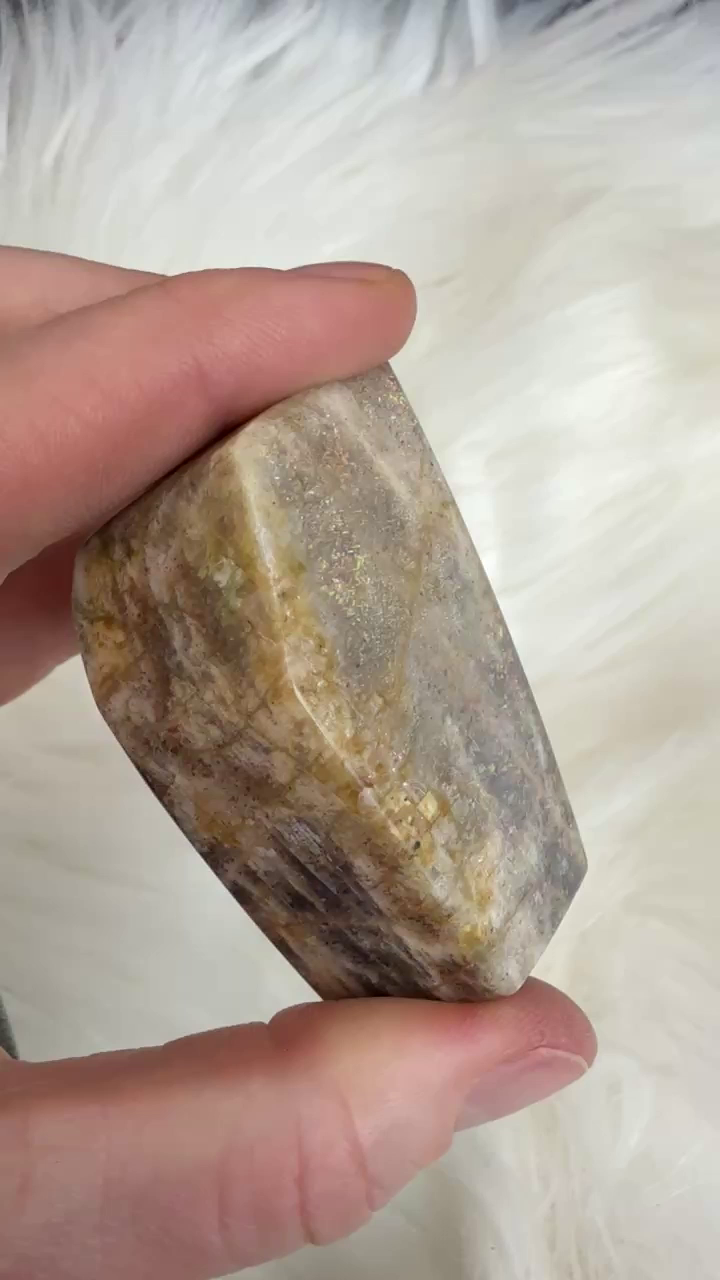 81 gram Polished Lattice Sunstone from Tanzania DX5036