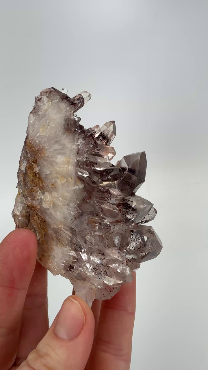Hematite Phantom Quartz Cluster TD052