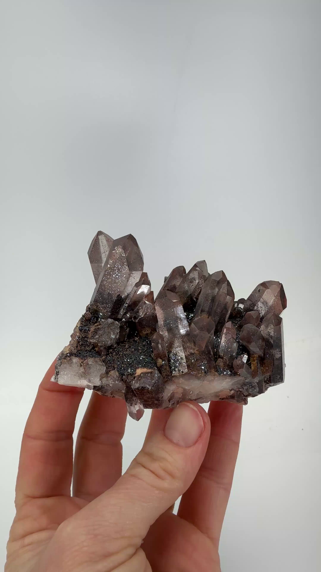 Hematite Phantom Quartz Cluster TD3242