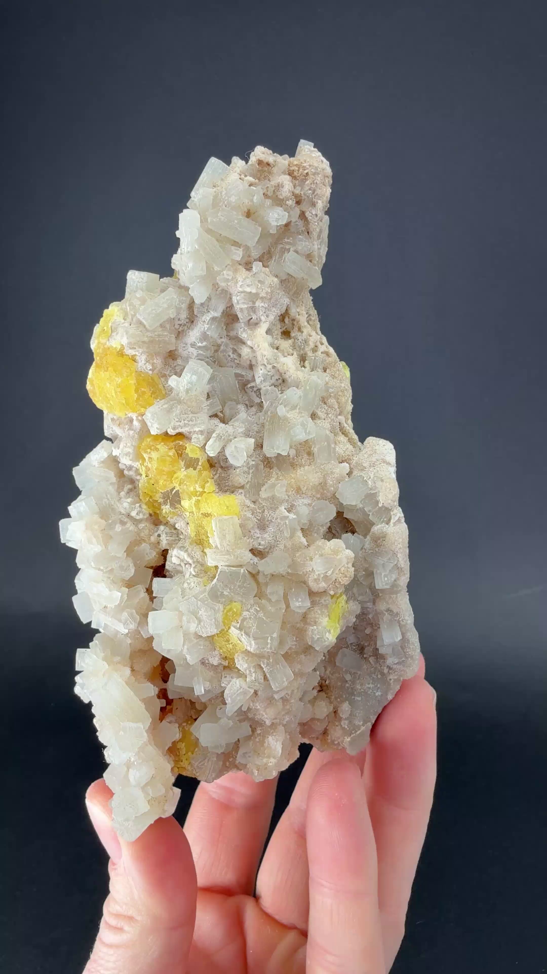 Aragonite with Sulfur from Giumentaro Mine TF1261