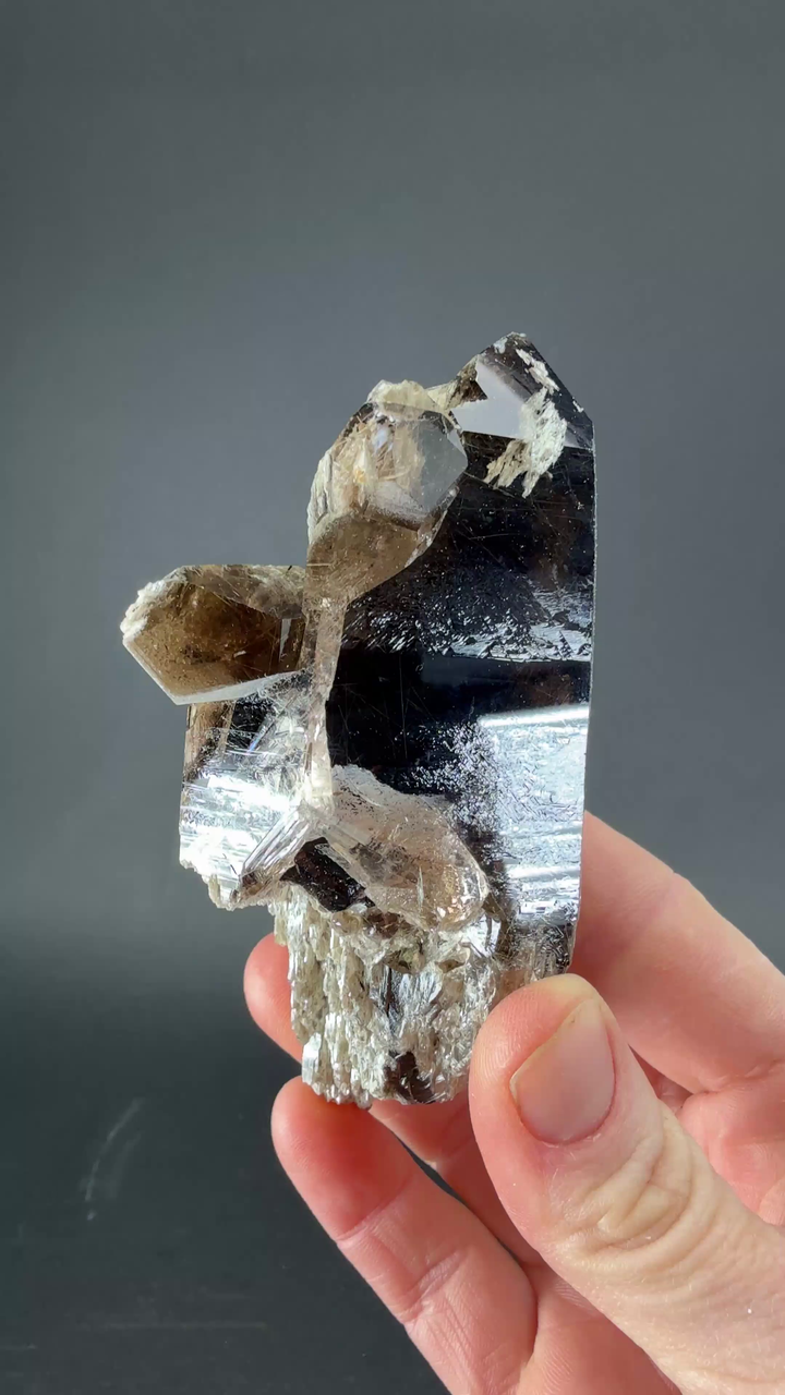 Smoky Quartz with Rutile and Chlorite from Dodo Mine, Russia TF1313