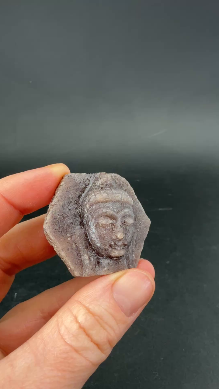 Ruby Corundum Buddha Head Carving TF1949